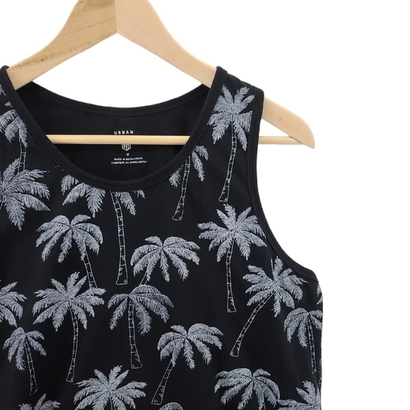 Urban Heritage Tank Top Muscle Tee Men's Black Shirt Medium Palm Tree Beach Wear - Picture 1 of 4